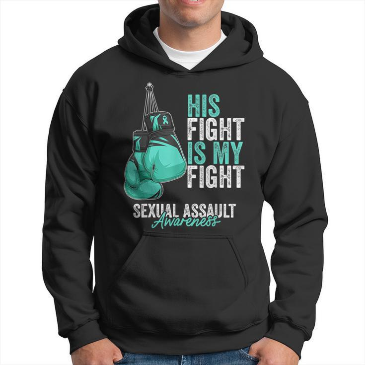 Sexual Assault Awareness Month Boxing Gloves Teal Ribbon  Hoodie