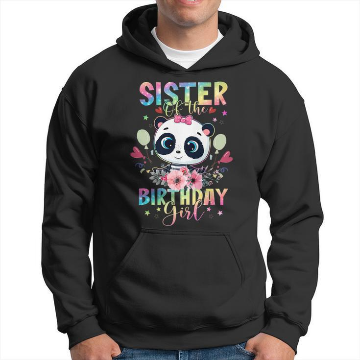 Sister Of The Birthday Girl Panda Bear Floral Pandastic Bday Hoodie