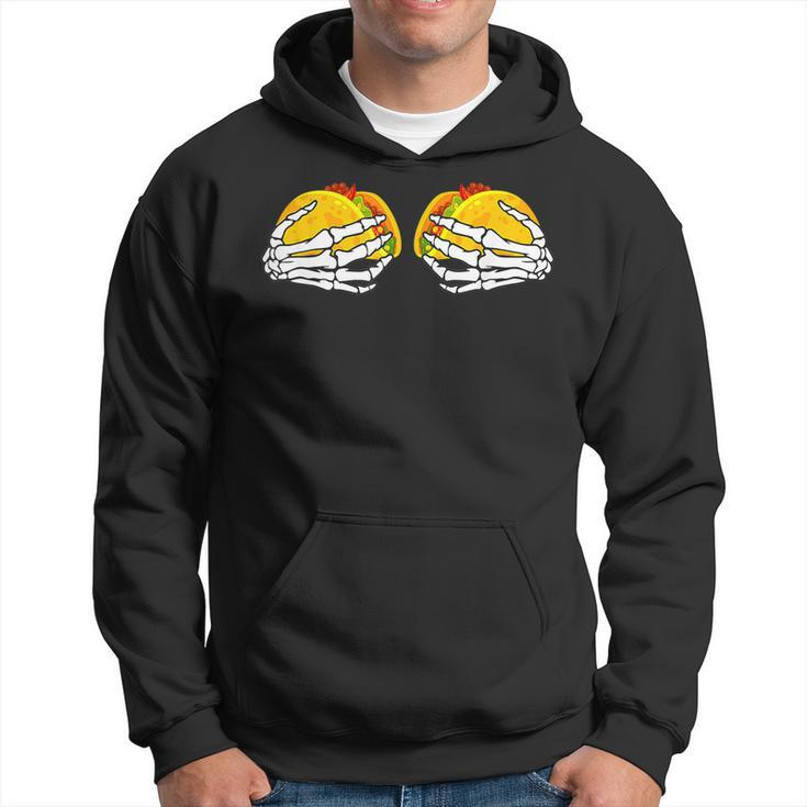 Skeleton Hands On Chest Boobs & Tacos Funny Cinco De Mayo  Hoodie
