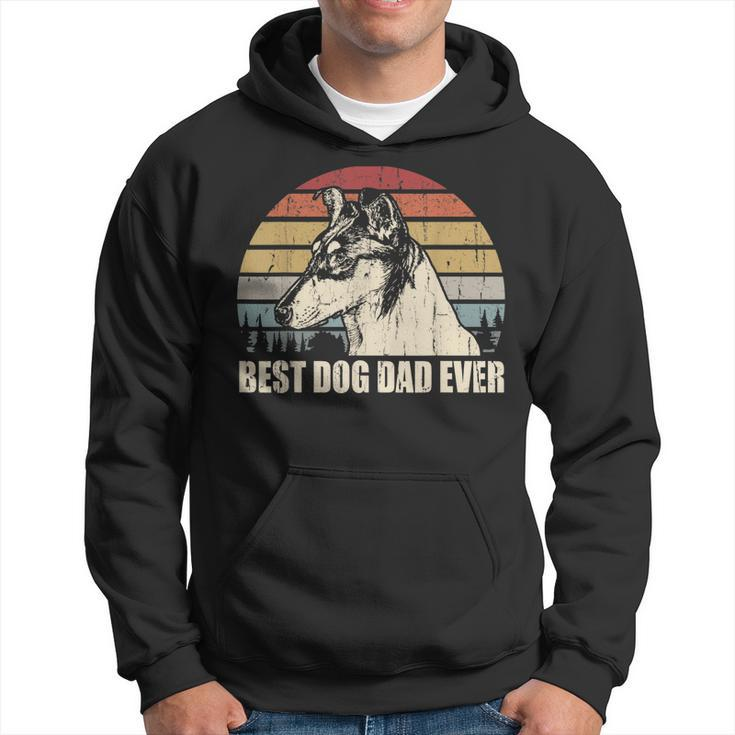 Smooth Collie Dad Best Dog Dad Ever Funny Vintage Retro Gift For Mens Hoodie