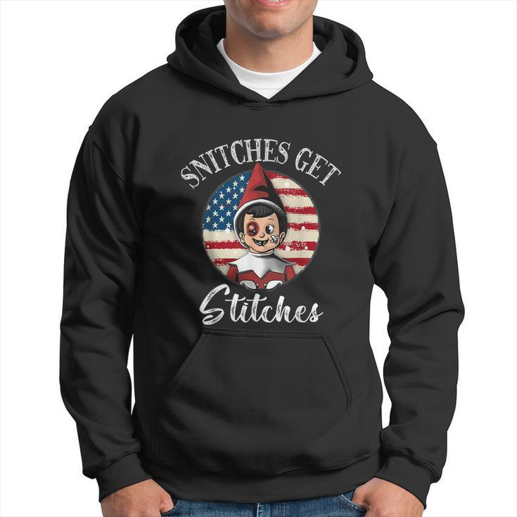 Snitches Get Stitches Elf On A Self Funny Christmas Xmas Holiday V3 Hoodie
