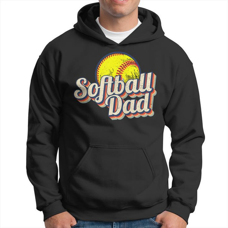 Softball Dad Funny Retro Vintage Softball Dad  Hoodie