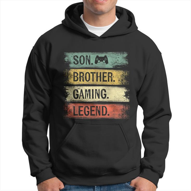 Son Brother Gaming Legend Vintage Gift For Gamer Teen Boys Hoodie