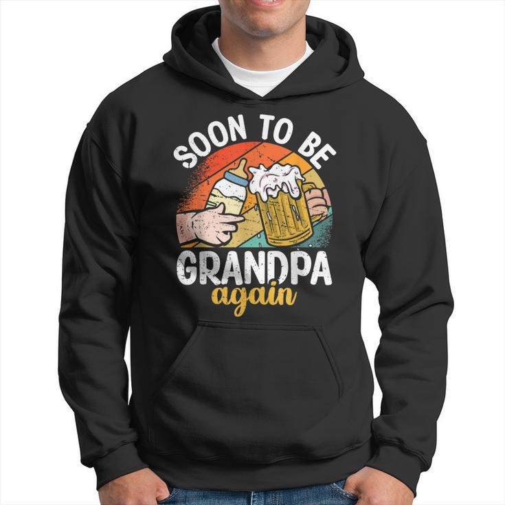 Soon To Be Grandpa Again Vintage Granddad To Be Fathers Day Gift For Mens Hoodie