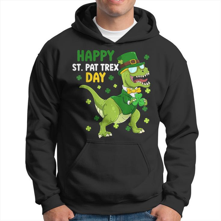 St Patricks Day Leprechaun Dinosaur Dino Happy St Pat Trex  Hoodie