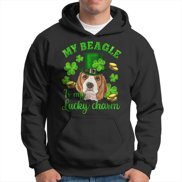St Patricks Day My Beagle Is My Lucky Charm Shamrock Irish  Hoodie