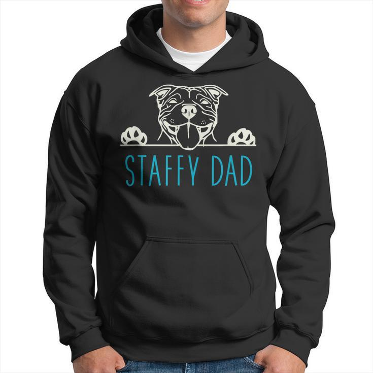 Staffy Dad With Staffordshire Bull Terrier Dog  Hoodie