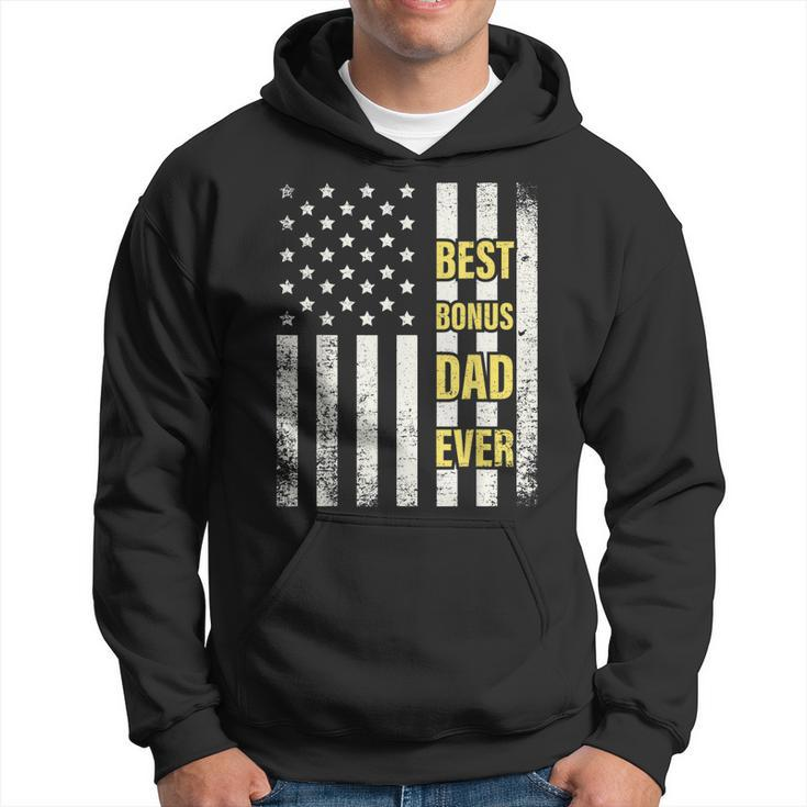 Step Dad Gift For Best Bonus Dad Ever American Flag Fathers Hoodie