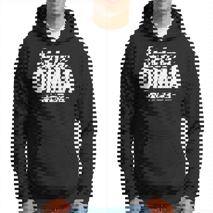 Stolze Oma seit 2021 Schwarzes Hoodie, Präsent für Großmütter