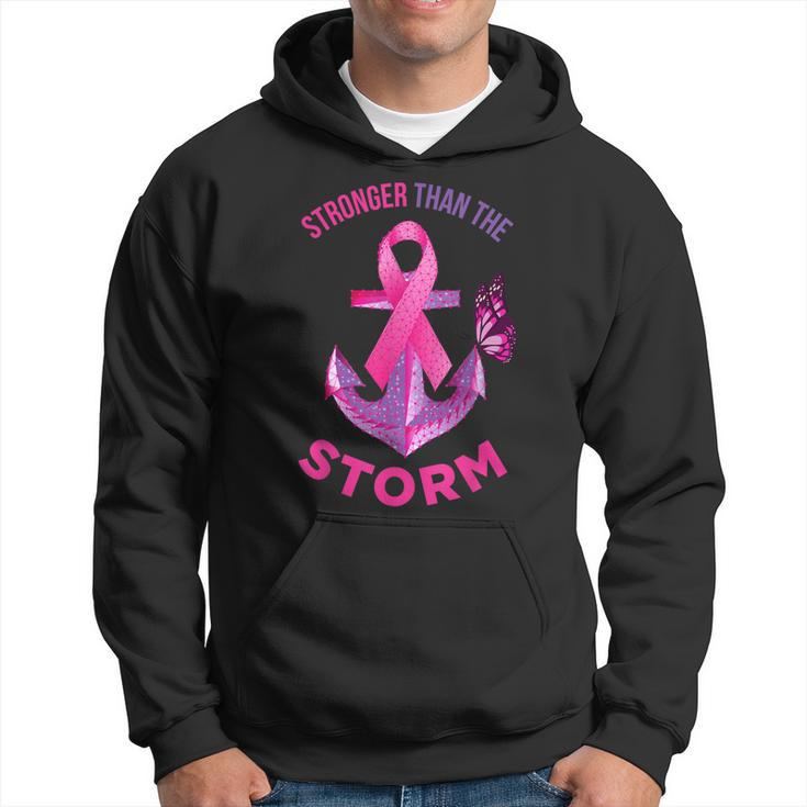 Stronger Than The Storm Fight Breast Cancer Ribbon Wear Pink  Hoodie