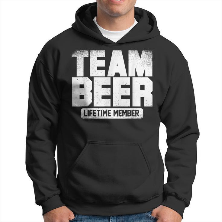 Team Beer - Lifetime Member - Funny Beer Drinking Buddies  Men Hoodie Graphic Print Hooded Sweatshirt