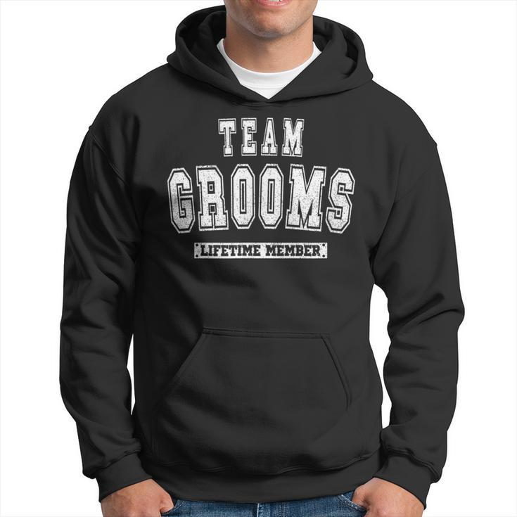 Team Grooms Lifetime Member Family Last Name  Men Hoodie Graphic Print Hooded Sweatshirt