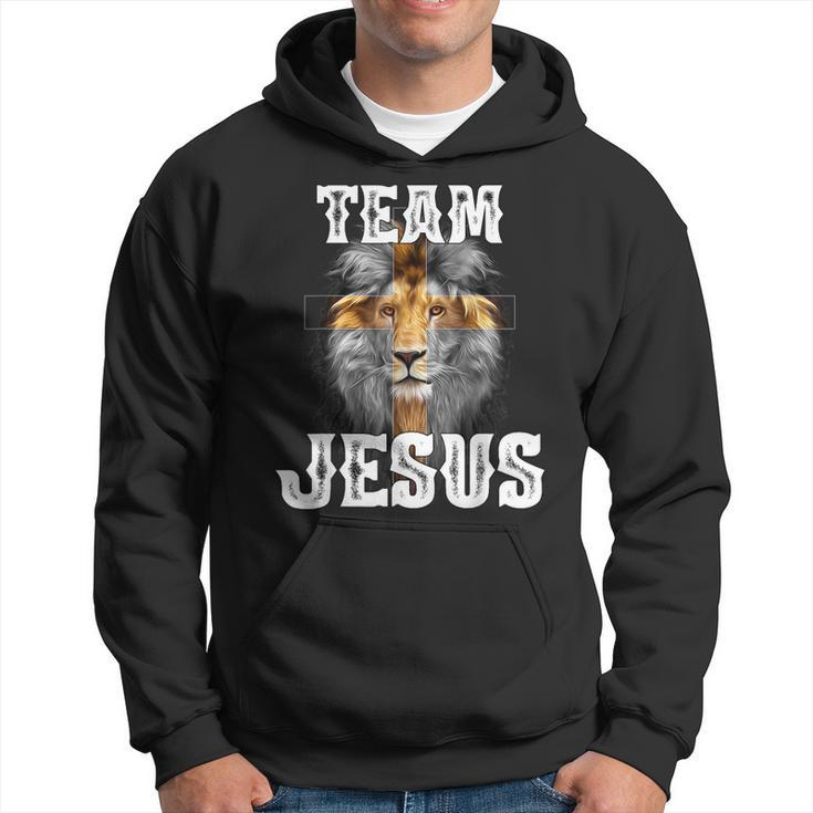 Team Jesus Lion Judah Jesus Cross Lovers Christian Faith  Hoodie