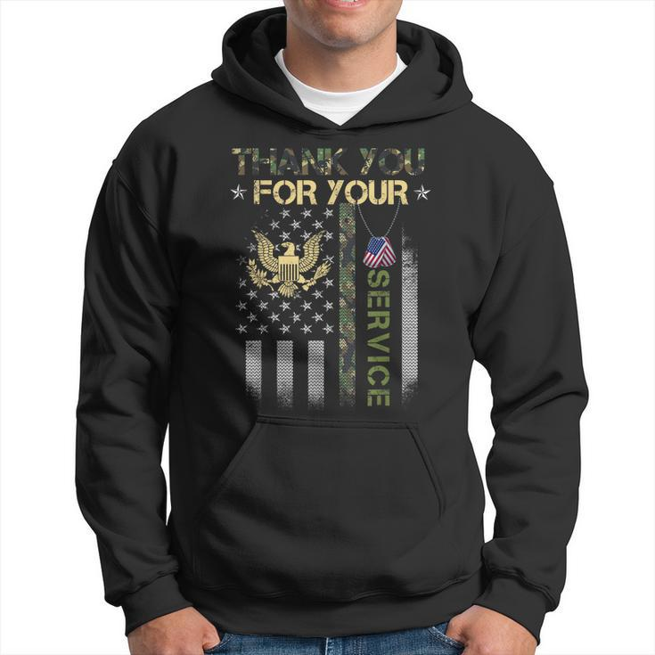 Thank You For Your Service Patriotic Usa Flag Veterans Day  Hoodie