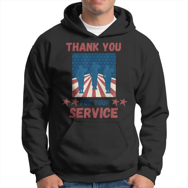 Thank You For Your Service Us Flag Veterans Day  Hoodie