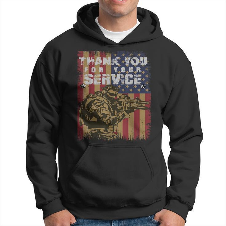 Thank You For Your Service Veteran Us Flag Veterans Day  Hoodie