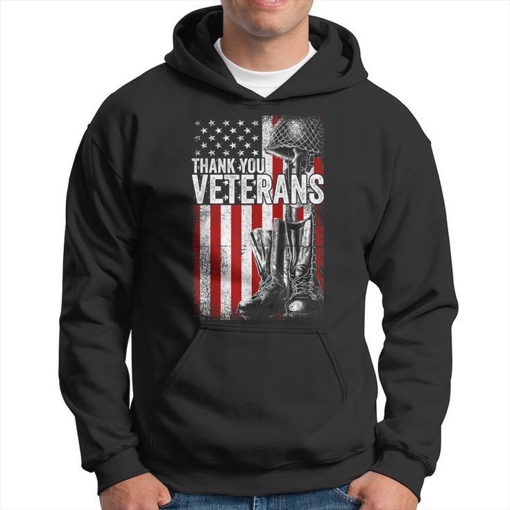 Thank You Veterans  Proud Veteran Day Dad Grandpa  V8 Hoodie