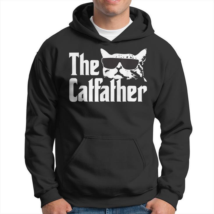 The Catfather Funny Cat Dad Fathers Day Vintage Fathers Day Gift For Mens Hoodie