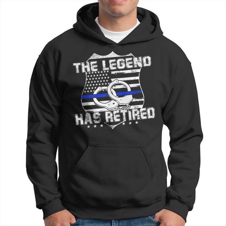 The Legend Has Retired Police Officer American Flag Hoodie