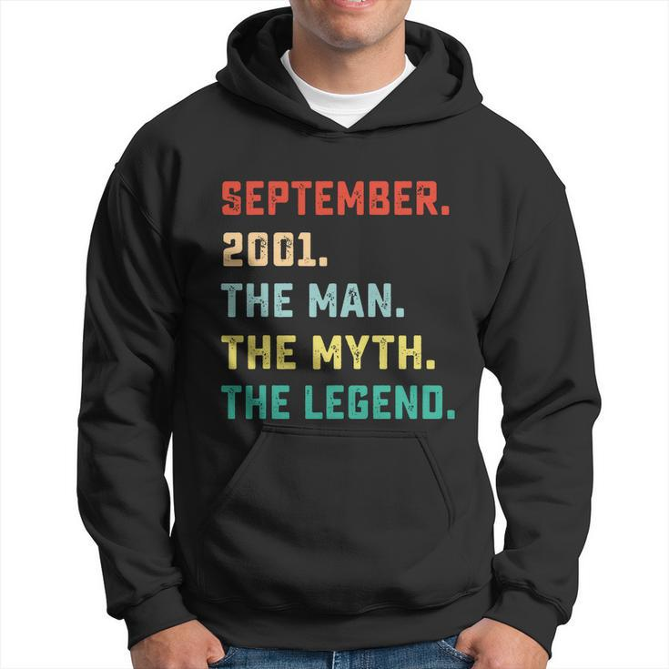 The Man Myth Legend September 2001 Birthday Gift 18 Yr Old Hoodie