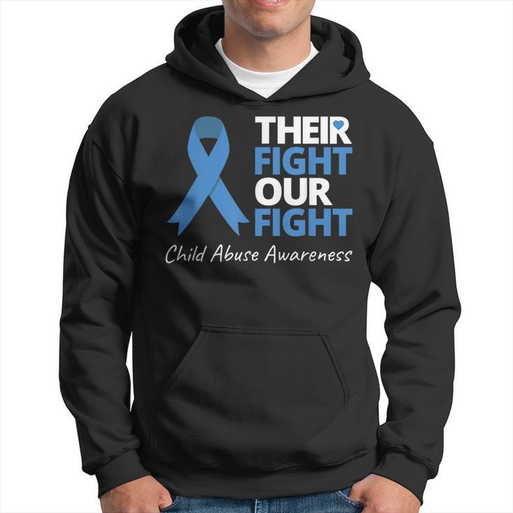 Their Fight Our Fight Child Abuse Awareness Blue Ribbon  Hoodie