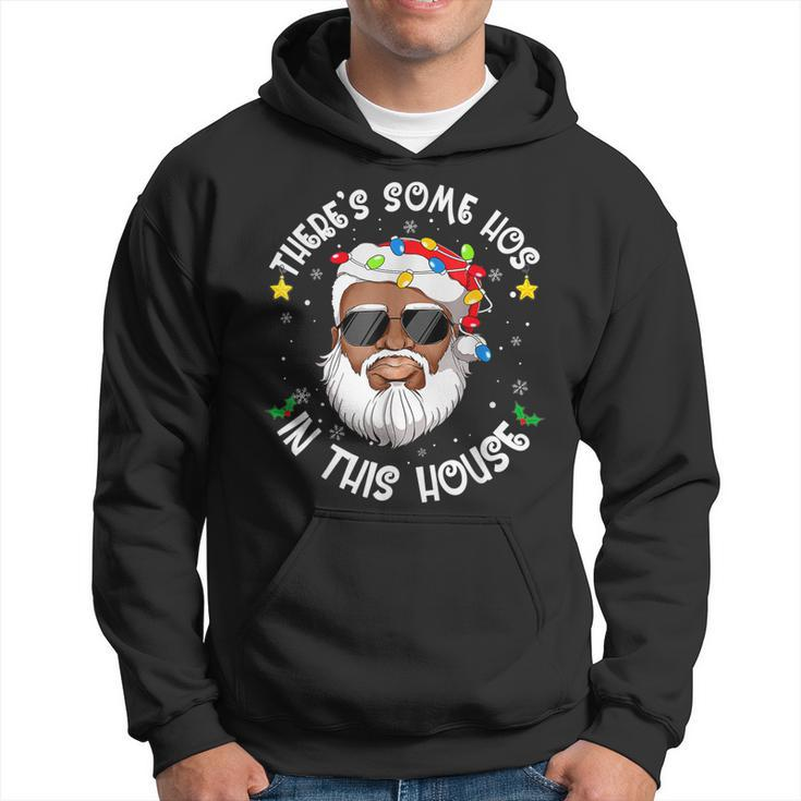Theres Some Hos In This House Christmas Funny Santa Claus  Men Hoodie Graphic Print Hooded Sweatshirt
