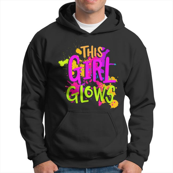 This Girl Glows Costume 80S Glow Halloween Party Outfit  Hoodie