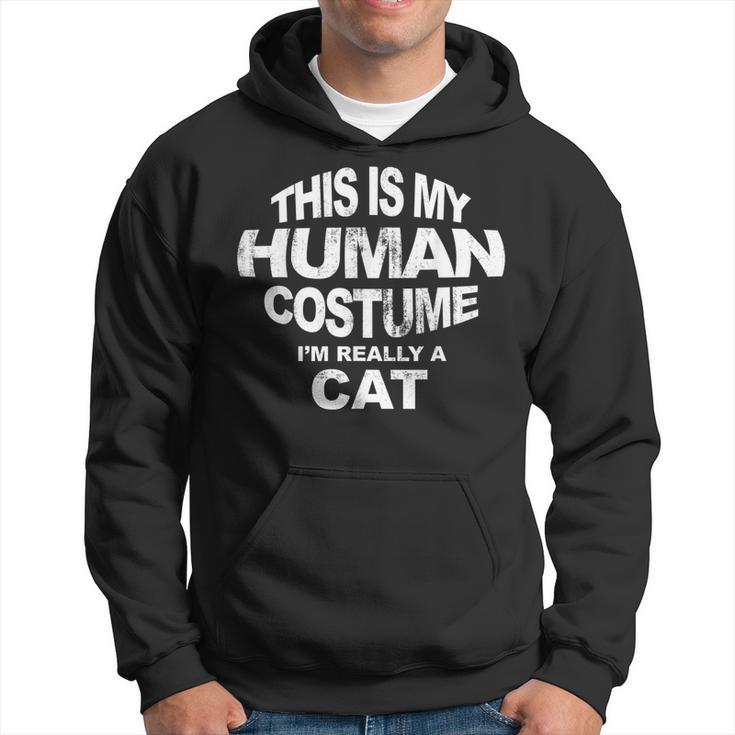 This Is My Human Costume  Christmas Cat Pajama  Men Hoodie Graphic Print Hooded Sweatshirt