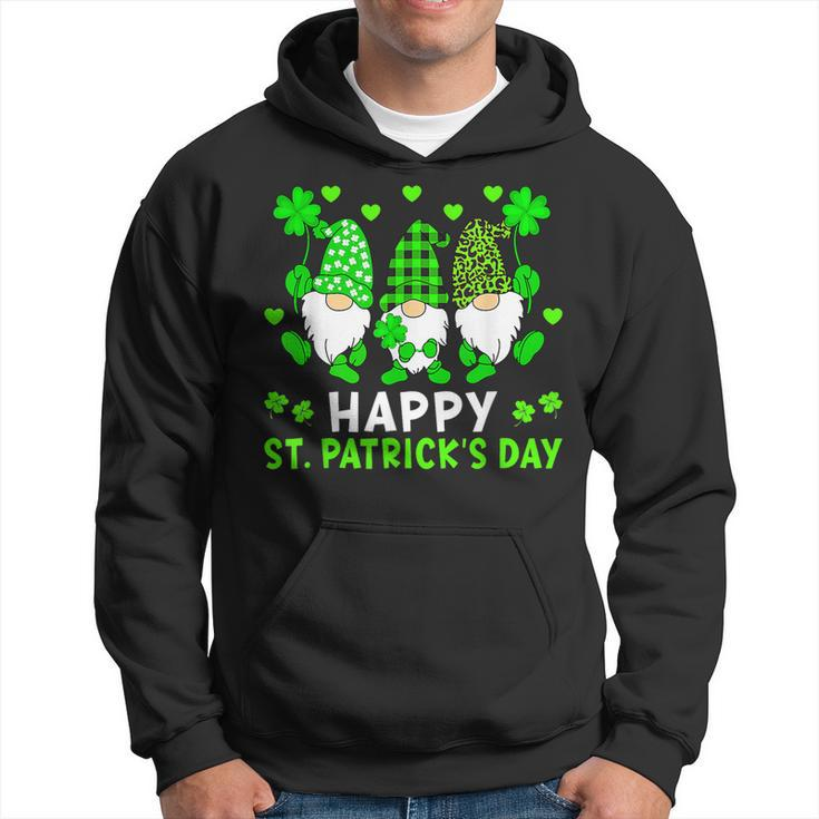 Three Gnomes Happy St Patricks Day Shamrock Lucky Irish  Hoodie