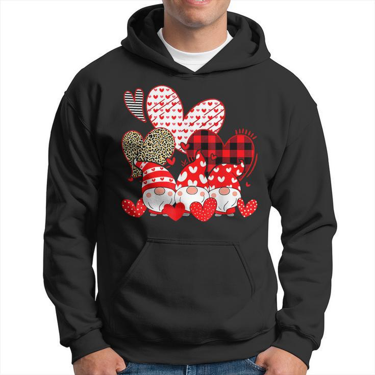 Three Gnomes Holding Hearts Valentines Day Gifts For Her  Men Hoodie Graphic Print Hooded Sweatshirt