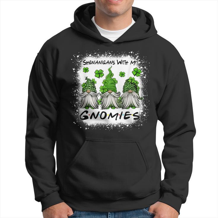 Three Gnomes Shamrock Clover Leopard Bleached St Patrick Day  Hoodie