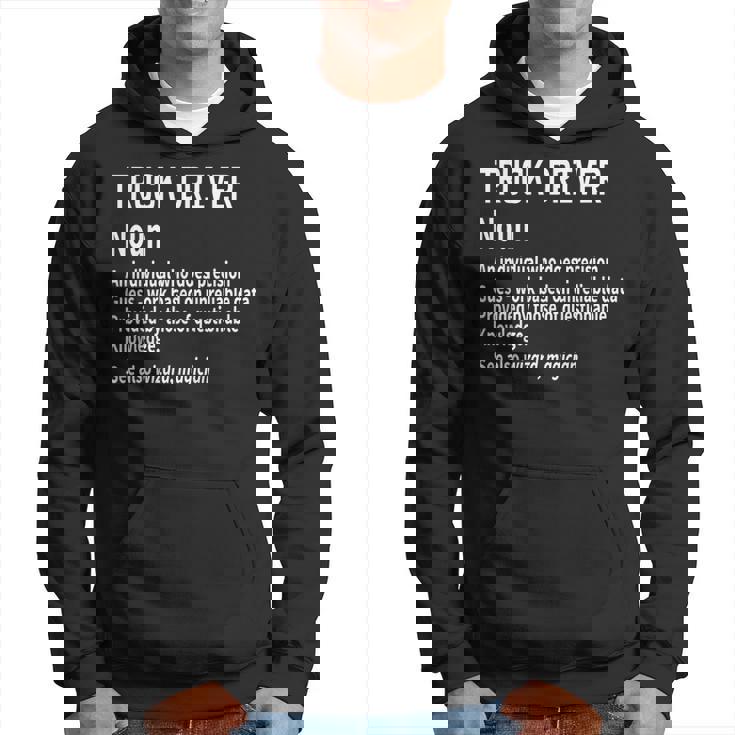 Truck Driver Definition Trucker Dictionary Trucking Noun Fun Hoodie