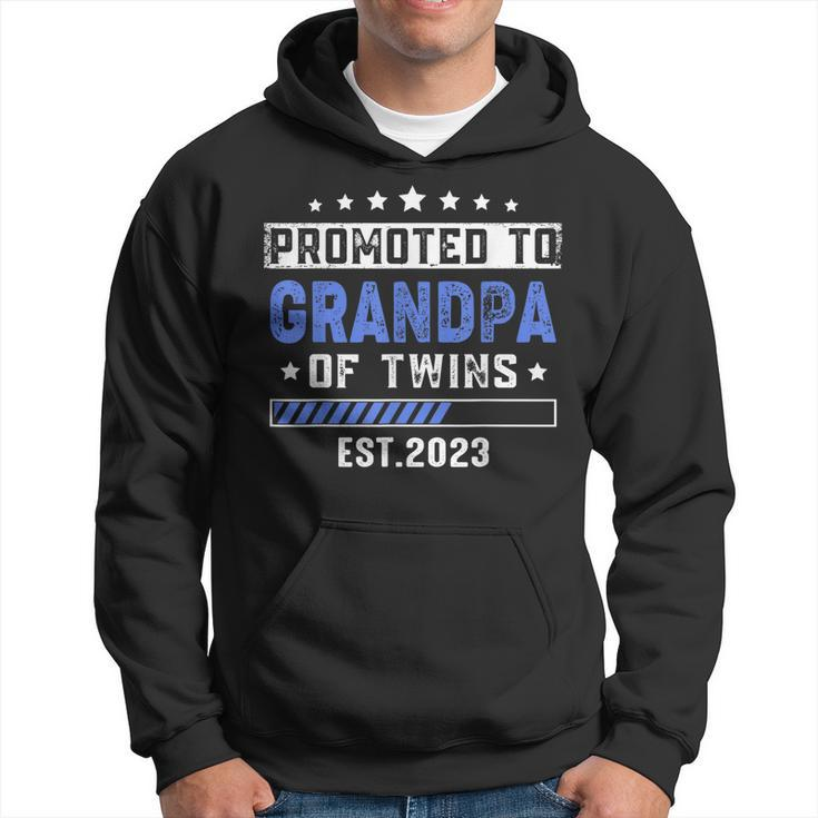 Twin Baby Shower Dad Promoted To Grandpa Of Twins Est 2023 Hoodie