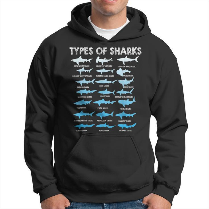 Types Of Sharks Educational Marine Biology Hoodie