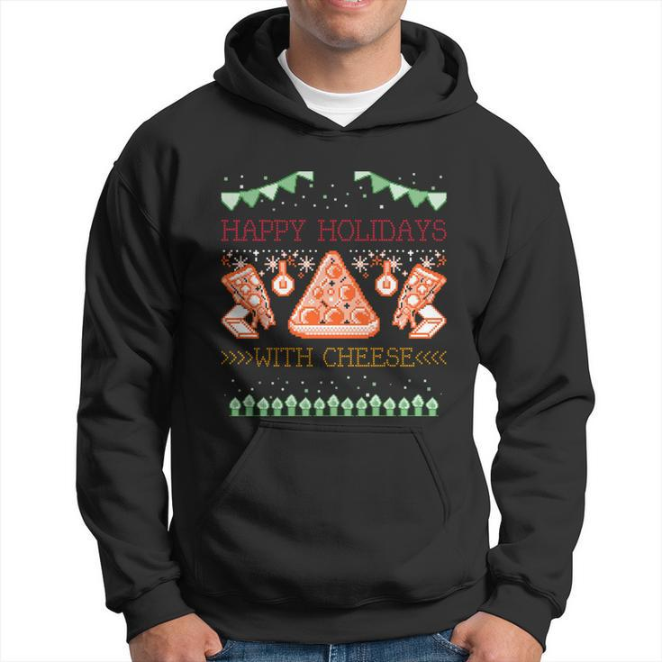 Ugly Christmas Sweater Burger Happy Holidays With Cheese V14 Hoodie