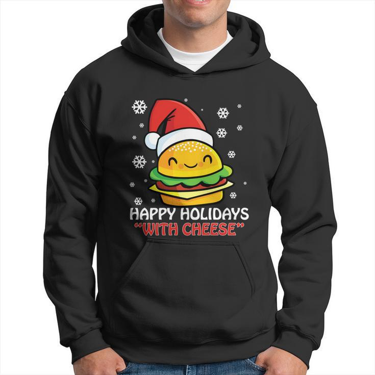 Ugly Christmas Sweater Burger Happy Holidays With Cheese V16 Hoodie