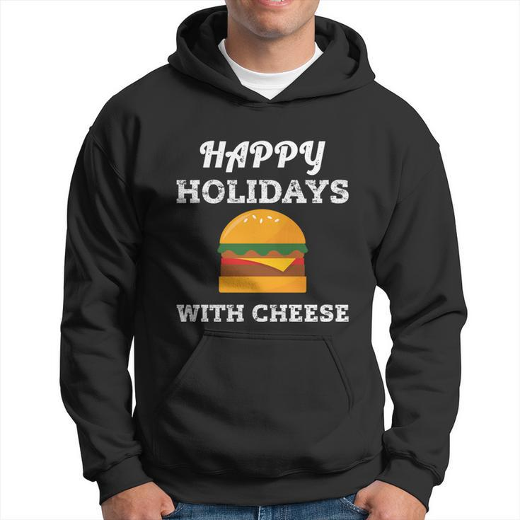 Ugly Christmas Sweater Burger Happy Holidays With Cheese V4 Hoodie
