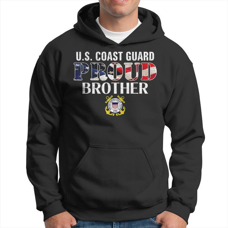Us Proud Coast Guard Brother With American Flag Veteran Day  Hoodie