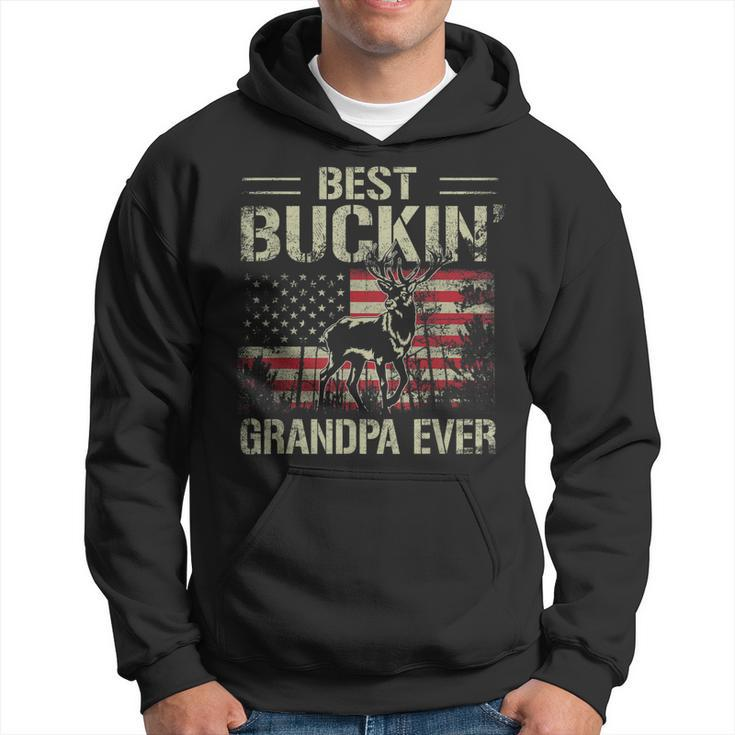 Usa Flag Best Buckin Grandpa Ever Deer Hunting Fathers Day Gift For Mens Hoodie