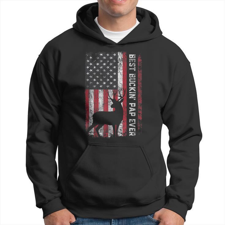 Usa Flag Best Buckin Pap Ever Deer Hunting Fathers Day Hoodie