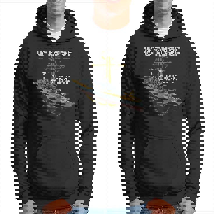 Uss Tennessee Bb-43 Battleship Ww2 American Warship Veterans Hoodie