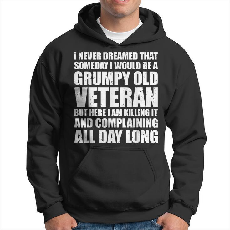 Veteran  Grumpy Old Funny  Men Grandpa Daddy Gifts  Men Hoodie Graphic Print Hooded Sweatshirt