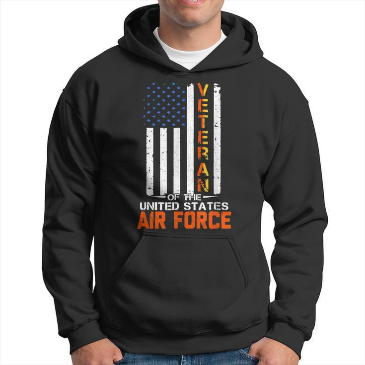 Veteran Of The United States Air Force Usaf Retro Us Flag  Hoodie