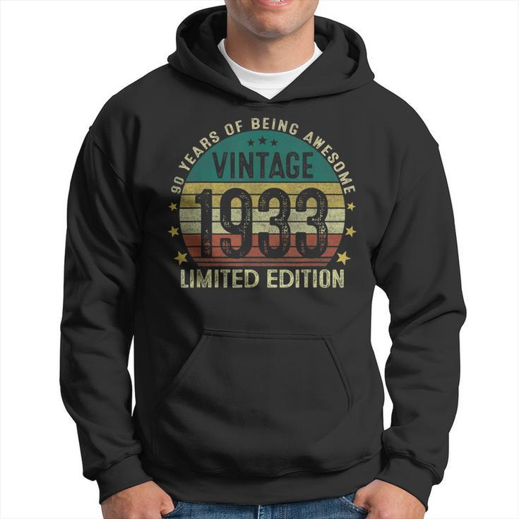 Vintage 1933 90 Years Old 90Th Birthday Gifts For Men  Hoodie