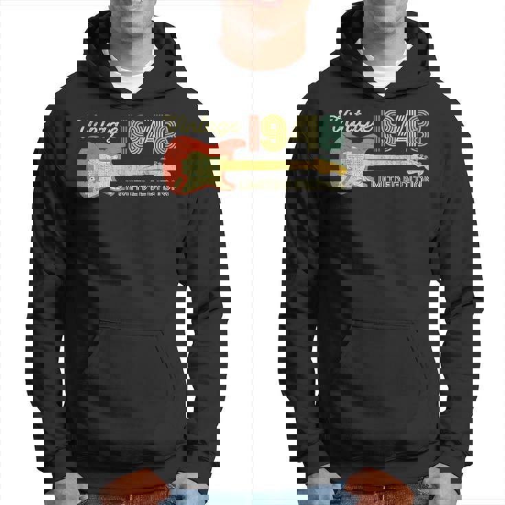 Vintage 1948 Birthday Gifts Guitar Lovers 75Th Birthday Hoodie