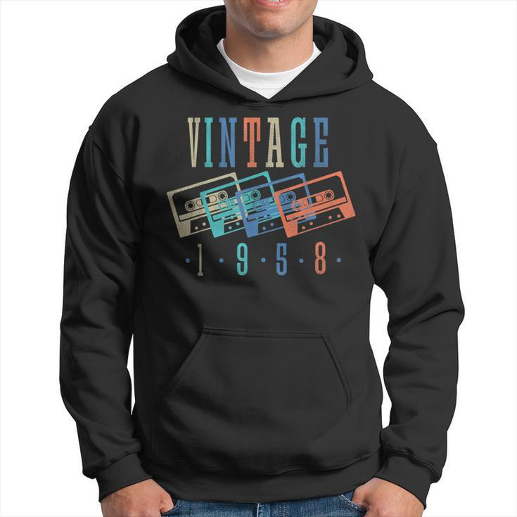 Vintage 1958 Cassette Tape 1958 Birthday Gifts 65 Year Old  Hoodie