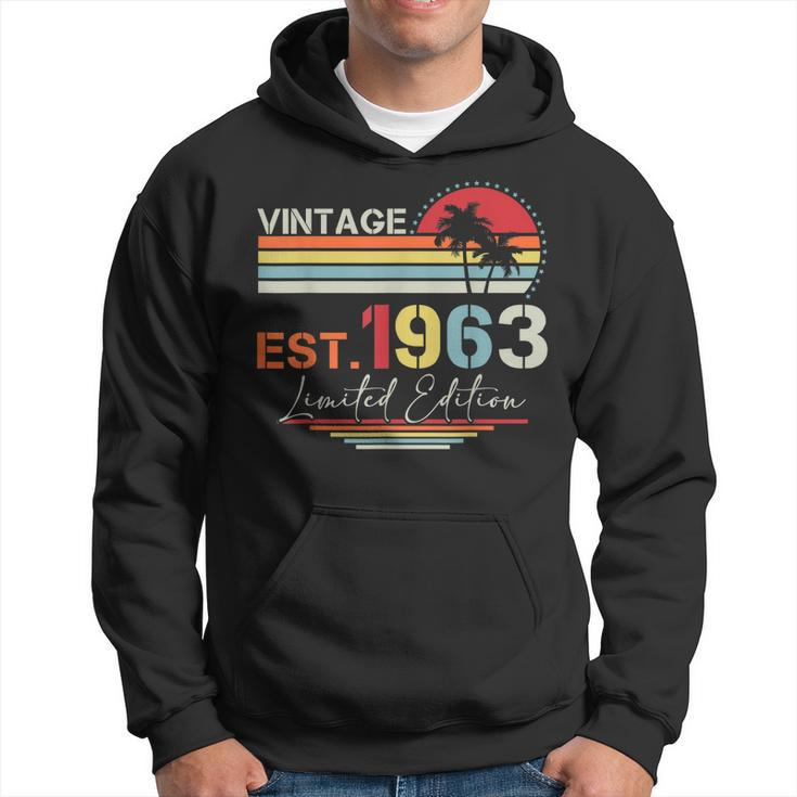Vintage 1963 Limited Edition 60 Year Old 60Th Birthday Gifts  Men Hoodie Graphic Print Hooded Sweatshirt
