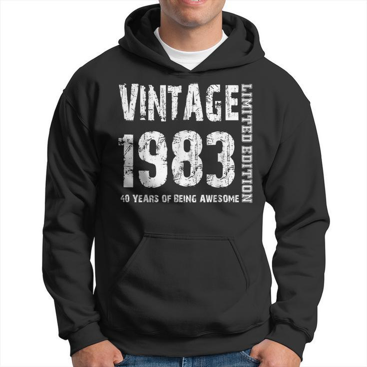 Vintage 1983 40 Years Of Being Awesome 40Th Birthday Hoodie