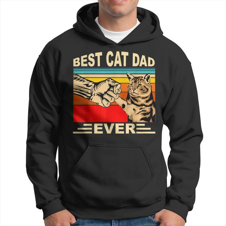 Vintage Best Cat Dad Ever And Retro For Dad Men Fathers Day Hoodie