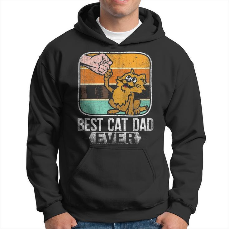 Vintage Best Cat Dad Ever Bump Fist Fathers Day Gifts V2 Hoodie